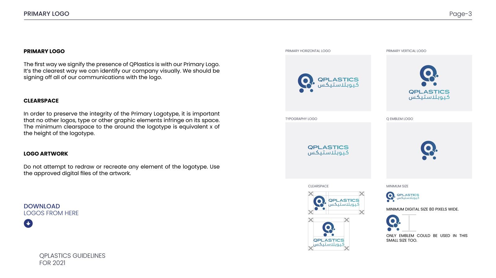 Primary logo system — horizontal, vertical, typography-only and emblem lockups, with clearspace and minimum-size rules